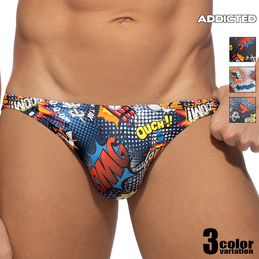 ADDICTED Adi ktido comics pattern American Comics manga . sound .. Rollei z bikini Brief man underwear men's pants White Day 