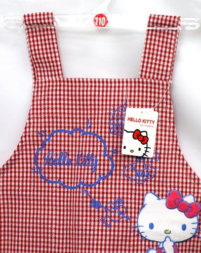  Hello Kitty. apron 110,130 size chiek pattern Japan domestic sale limited goods 