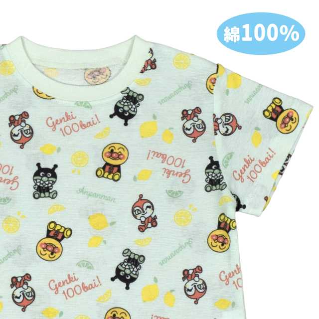 (.. пачка бесплатная доставка ) пижама короткий рукав baby Kids ребенок мужчина Anpanman ...... общий рисунок хлопок 100