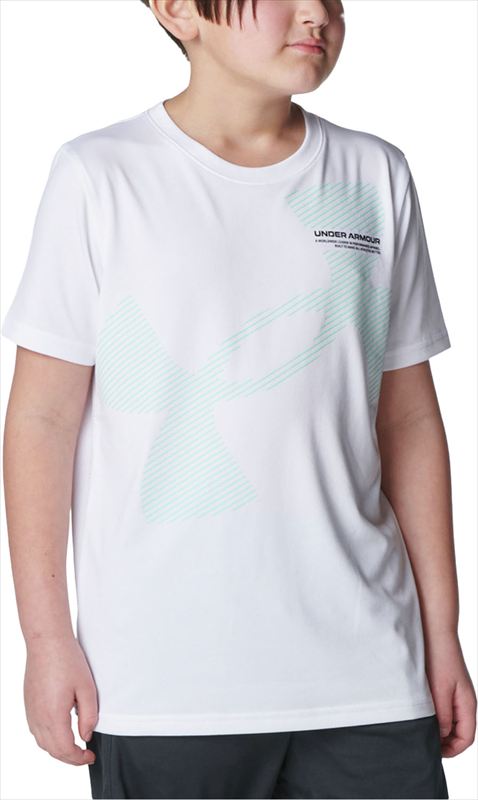 [1 пункт до почтовая доставка возможно ] Under Armor UA Tec super большой Logo Short рукав футболка (6001338)(100) белый / комета зеленый [ посылать за товар ]