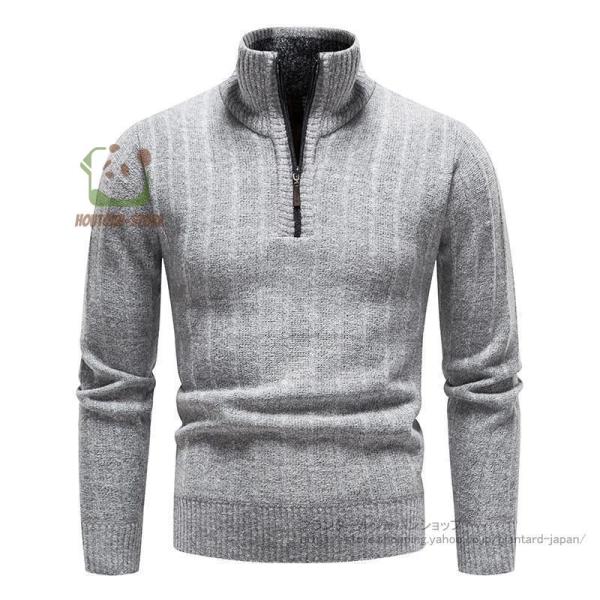  Golf одежда мужской Golf свитер вязаный свитер мужской ta-toru шея с высоким воротником длинный рукав ребристый половина Zip одноцветный осень-зима ребра вязаный 