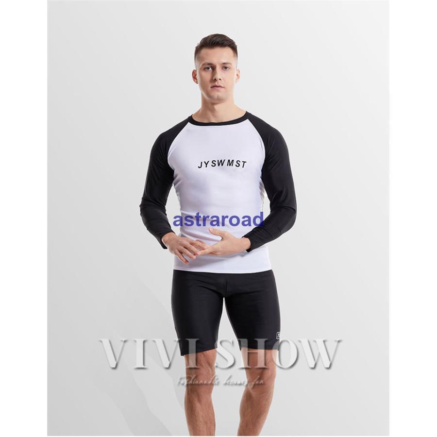  body type покрытие верх и низ в комплекте купальный костюм Rush Guard Rush Guard мужской длинный рукав рекомендация ультрафиолетовые лучи меры модный дайвинг лето 