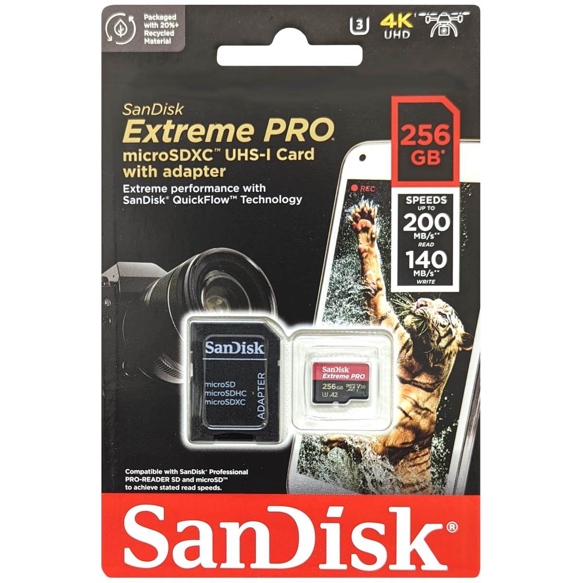 SanDisk Extreme PRO SDSQXCD-256G-GN6MA （256GB） MicroSDメモリーカードの商品画像