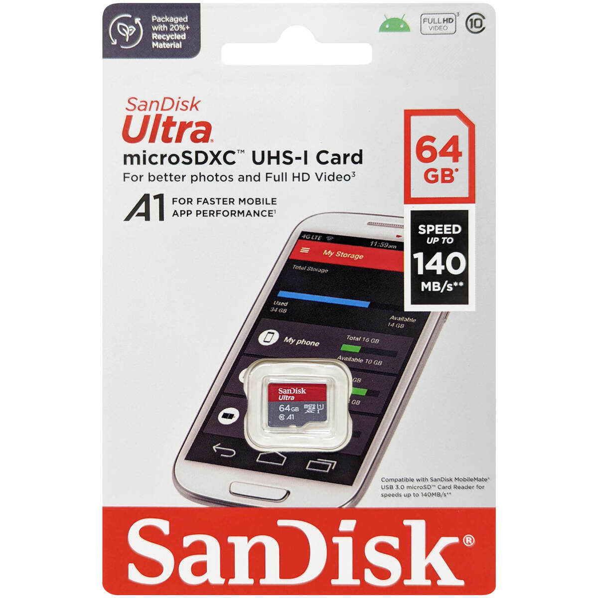 SanDisk Ultra SDSQUAB-64G-GN6MN （64GB） MicroSDメモリーカードの商品画像