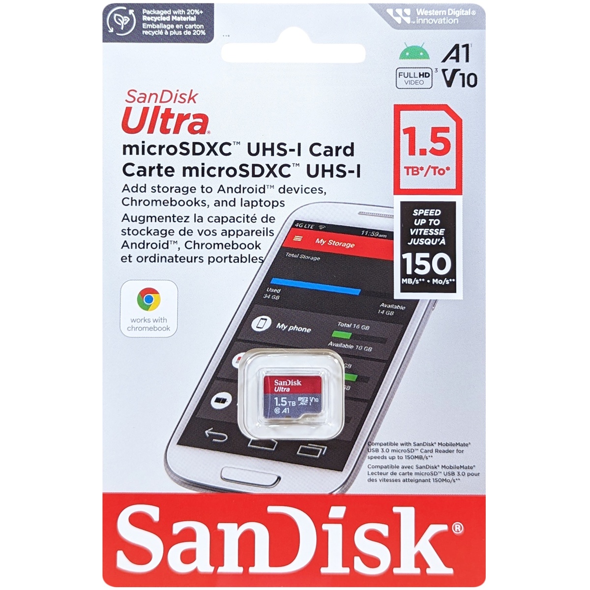 SanDisk Ultra SDSQUAC-1T50-GN6MN （1.5TB） MicroSDメモリーカードの商品画像