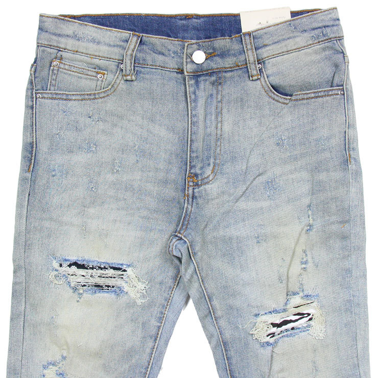 mnml Mini maru Denim брюки обтягивающий джинсы авария Denim стрейч повреждение обработка мужской бренд большой размер X214 STRETCH DENIM