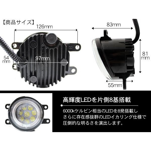 セレナ C25 C26 LED フォグランプキット CCFL イカリング 白 8LED