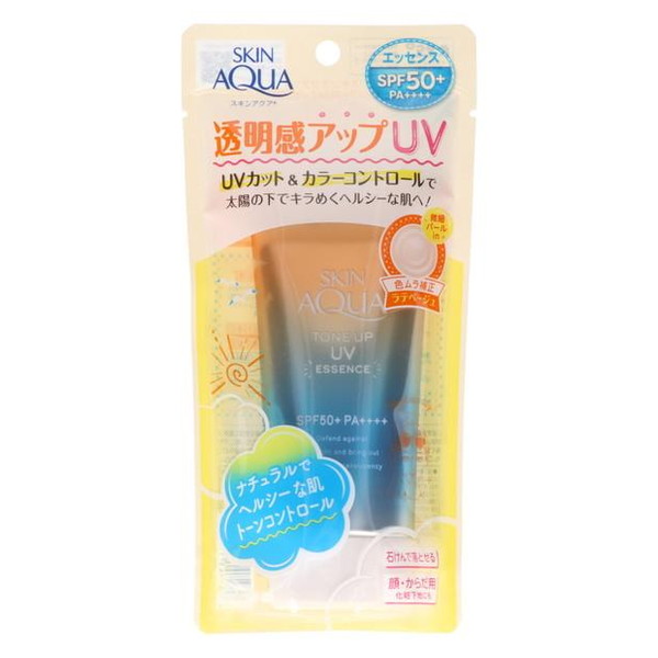 ロート製薬 スキンアクア トーンアップUVエッセンス SPF50＋ PA＋＋＋＋ 80g（ラテベージュ）×1個 スキンアクア 日焼け止めの商品画像