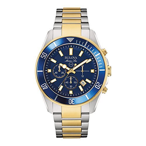 Bulova Marine Star Chrono Two Tone 98B230 CASSISカシス ワニ革 時計ベルト 裏面防水 ADONARA CAOUTCHOUC SHINY アドナラカウチックシャイニー 18mm