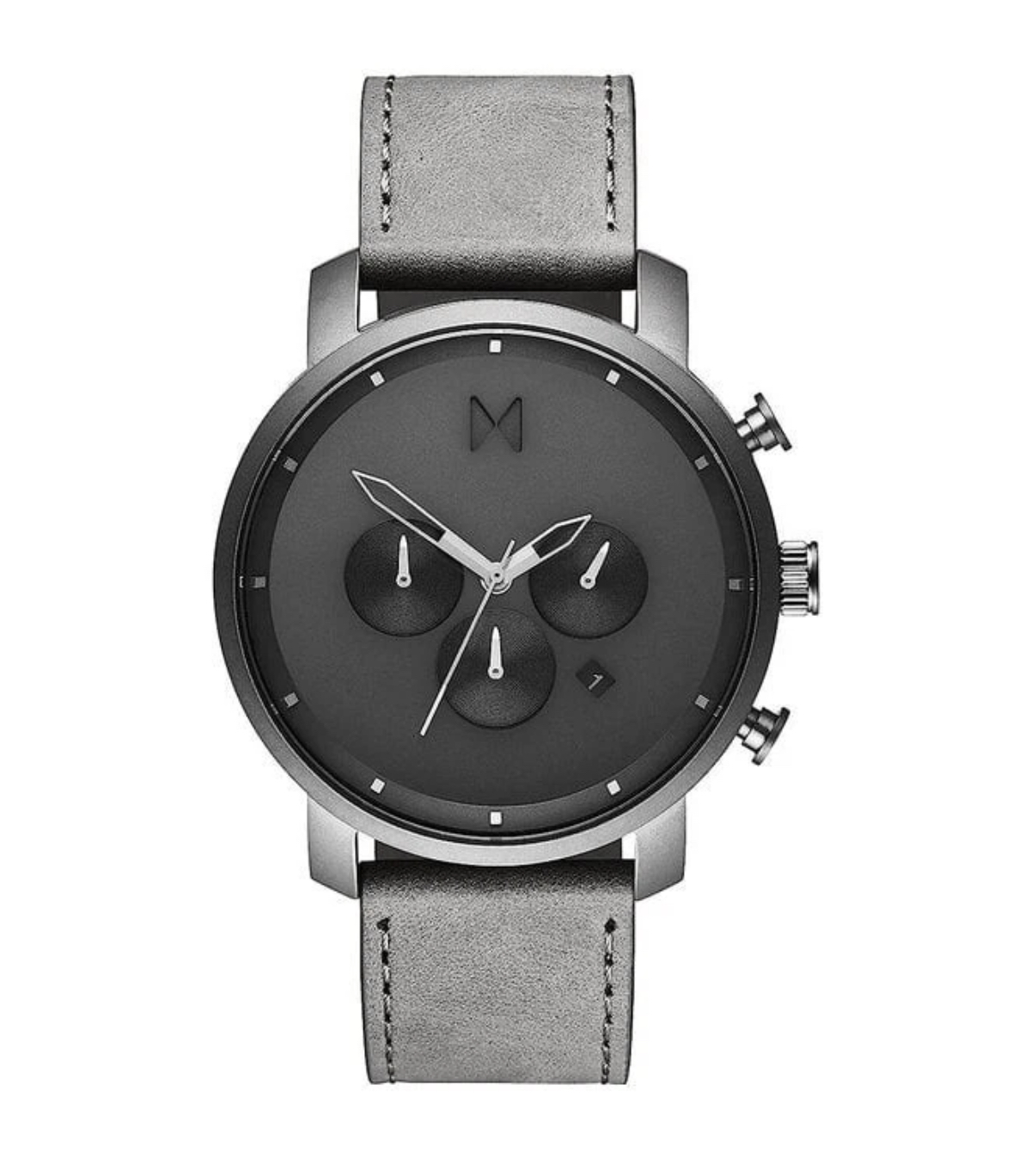 MVMT Chrono Gift Set | 40MM Mens Analog Watch |Grey Leather Watch & Grey M Watch MVMT Chrono Gift Set 40MM Mens Analog |Grey Leather Grey