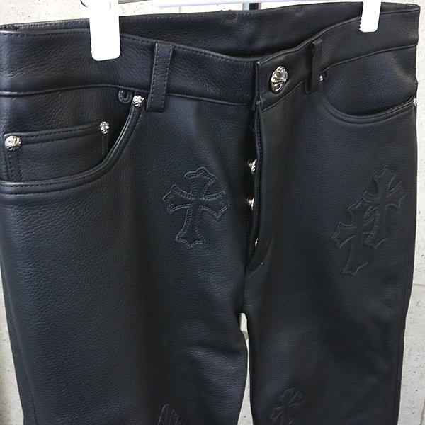 CHROME HEARTS Гиндза магазин Chrome Hearts новый товар JEAN STRTLG LTHR Cross patch кожаный салон ntsu33 дюймовый чёрный 95043