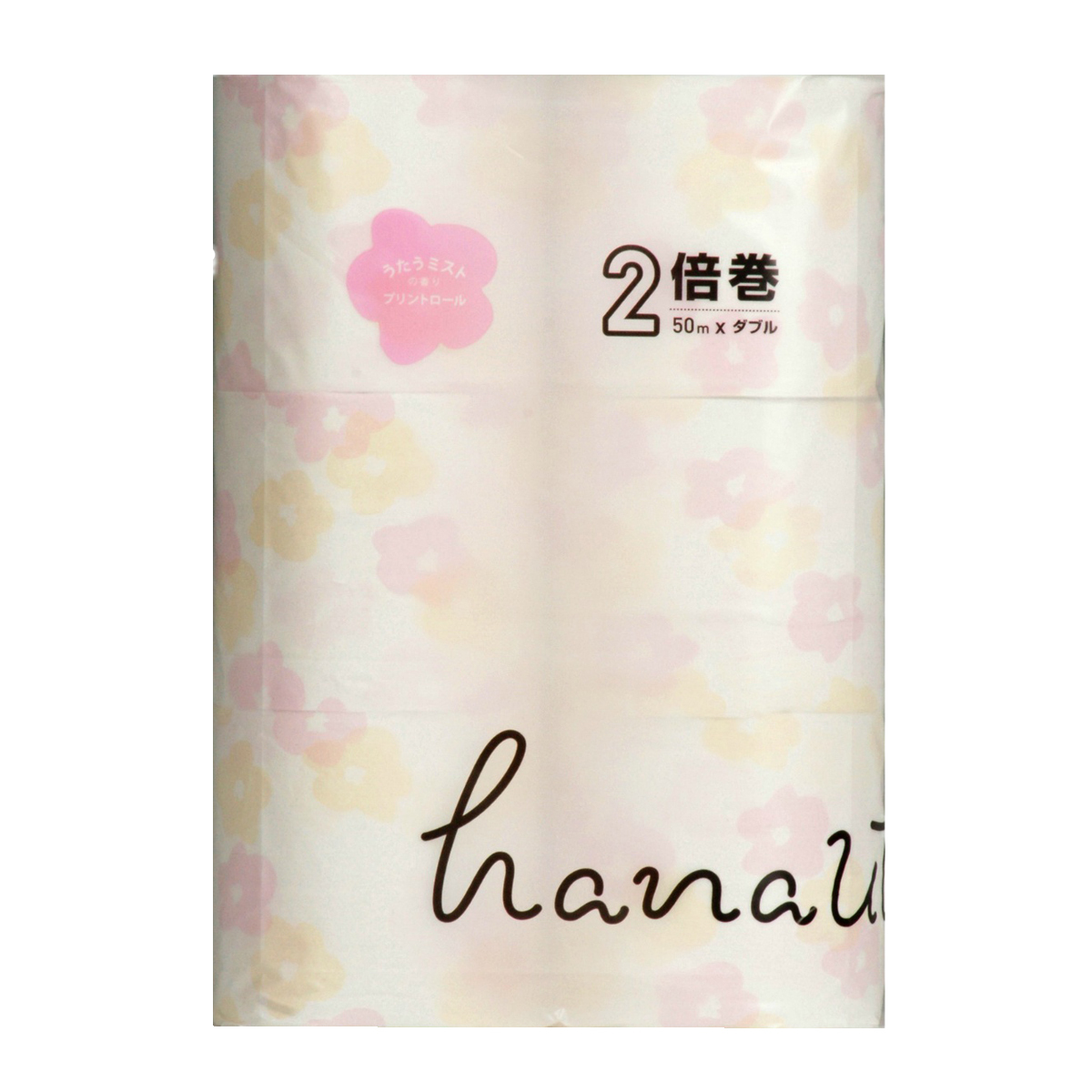 西日本衛材 2倍巻 hanautaプリント うたうミストの香り ダブル 50m 12ロール × 1パック hanauta トイレットペーパーの商品画像