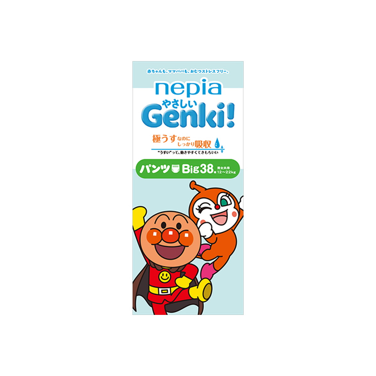 王子ネピア ネピア やさしいGenki！ パンツ Bigサイズ 38x1パック ネピア Genki! 紙おむつの商品画像