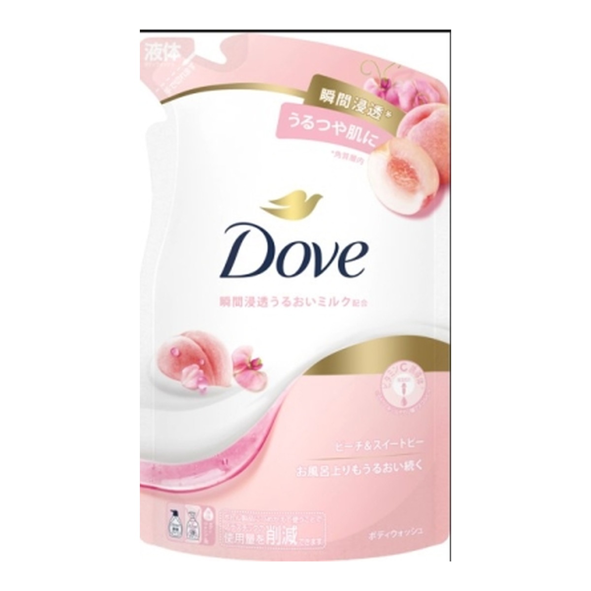 Dove（パーソナル・ケア） ダヴ ボディウォッシュ ピーチ＆スイートピー つめかえ 330g×3個 ボディソープの商品画像