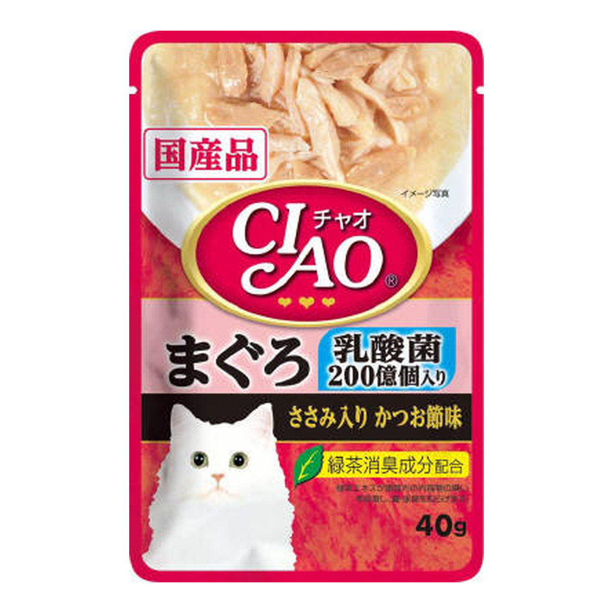 いなばペットフード CIAO パウチ 乳酸菌入り まぐろ ささみ入りかつお節味 IC-301 40g×16個 CIAO（いなばペットフード） 猫缶、ウエットフードの商品画像
