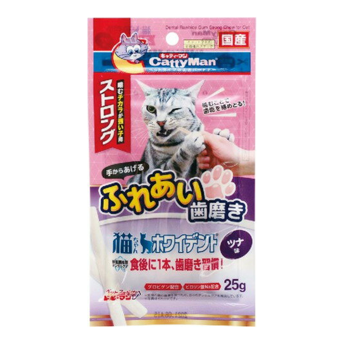 ドギーマン キャティーマン 猫ちゃんホワイデント ストロング ツナ味 25g×48個 キャティーマン 猫用おやつの商品画像