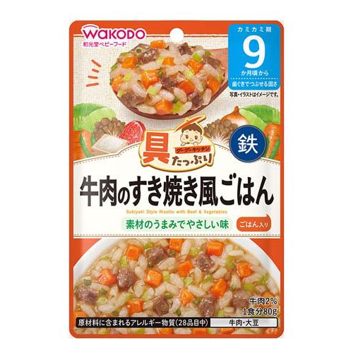 和光堂 和光堂 グーグーキッチン 9カ月頃から 牛肉のすき焼き風ごはん 80g×6個 グーグーキッチン 離乳食、ベビーフードの商品画像