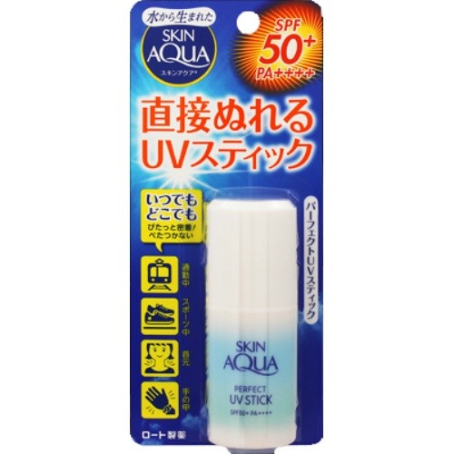 ロート製薬 スキンアクア パーフェクトUVスティック SPF50＋ PA＋＋＋＋ 10g ×1個 スキンアクア 日焼け止めの商品画像