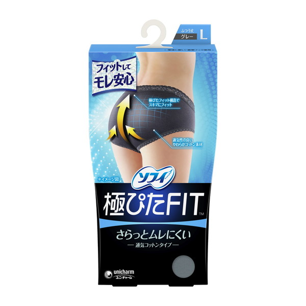 ソフィ 極ぴたFIT 通気コットンタイプ グレー L（ヒップサイズ92～100cm）×1点の商品画像