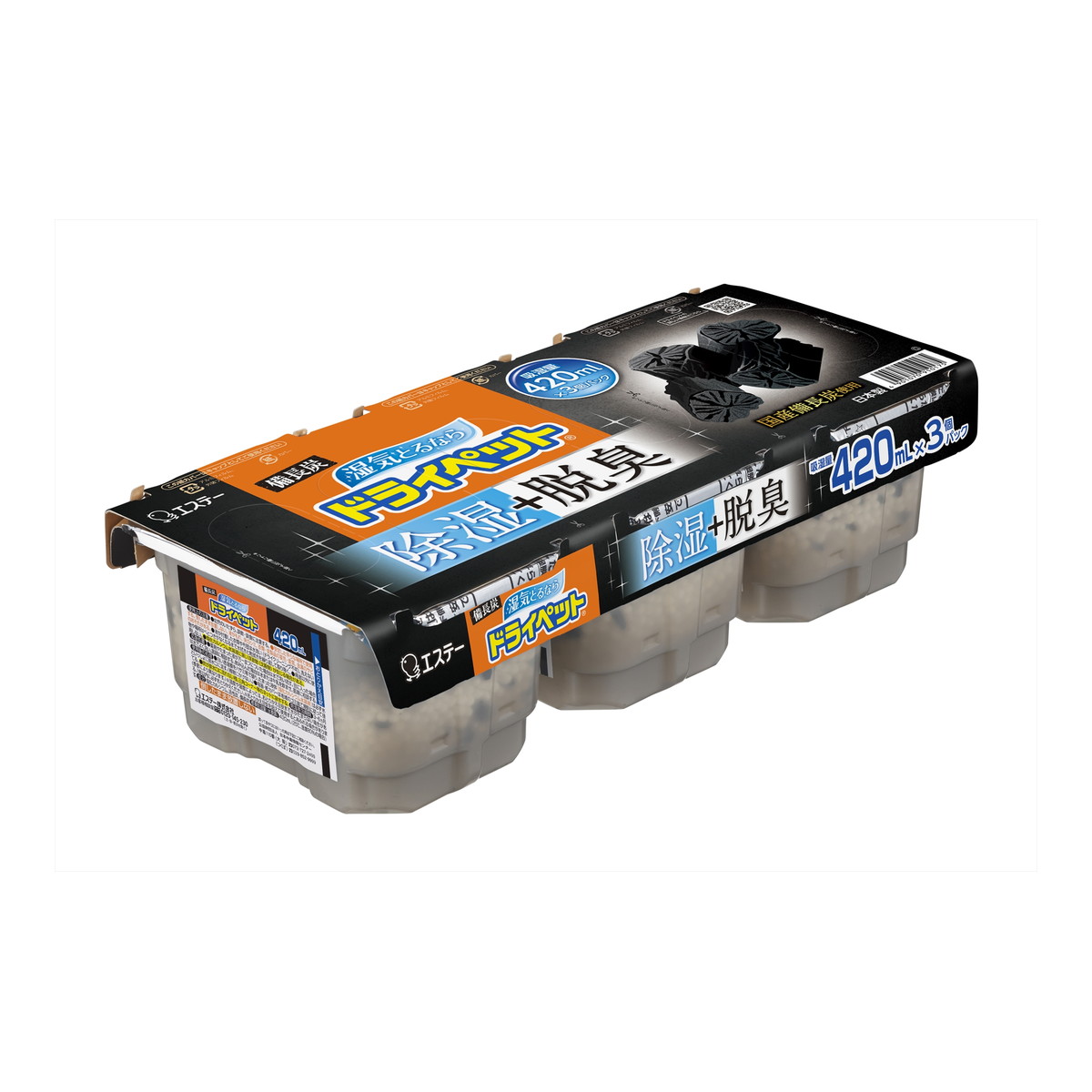 備長炭ドライペット 除湿剤 タンクタイプ 420ml 3個パック×1セットの商品画像
