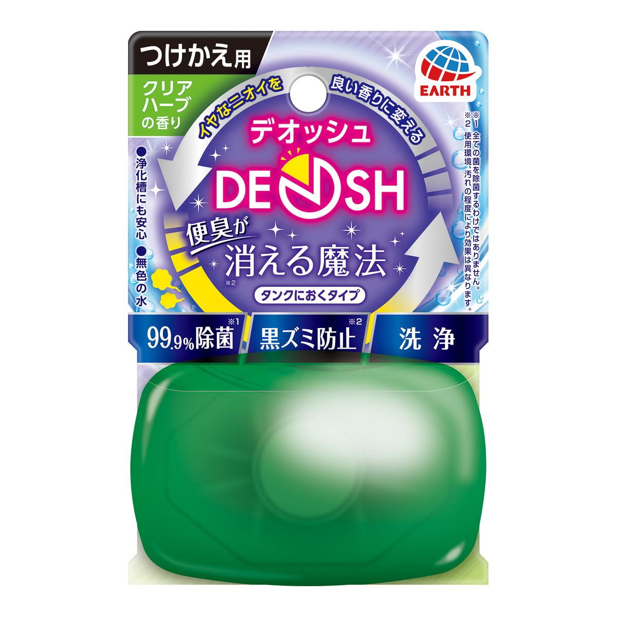 アース製薬 アース製薬 DEOSH タンクにおくタイプ つけかえ クリアハーブの香り 65ml × 1個 DEOSH トイレ洗剤の商品画像