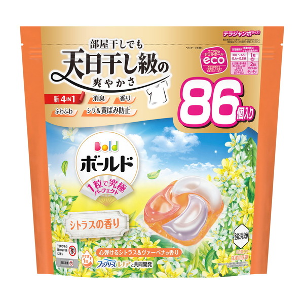 ボールドジェルボール4D [つめかえ用] シトラス＆ヴァーベナの香り 86個入の商品画像