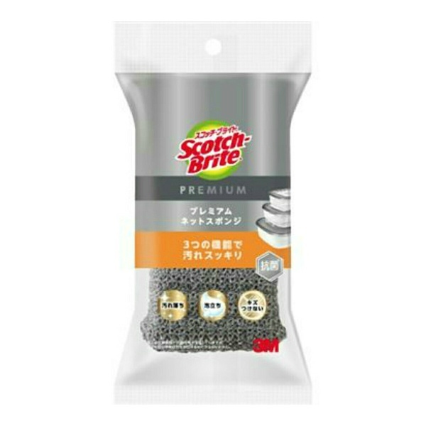 スコッチ・ブライト プレミアム ネット スポンジ グレー ×1の商品画像