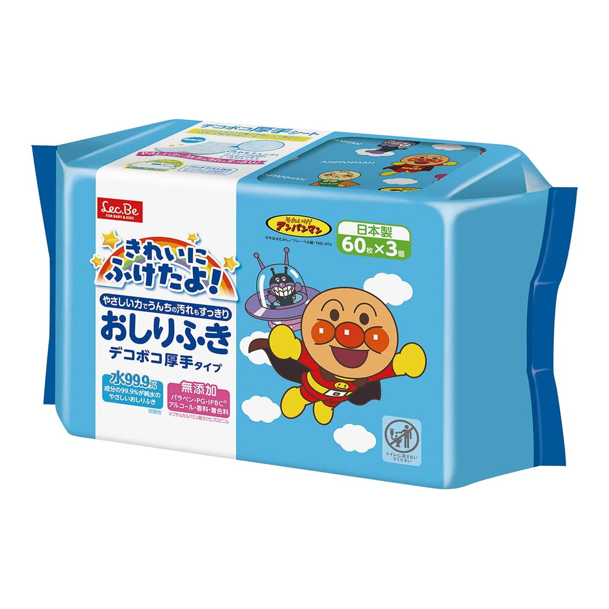 Lec.Be アンパンマン おしりふき 厚手 A00195 （60枚入）×3パック （180枚）