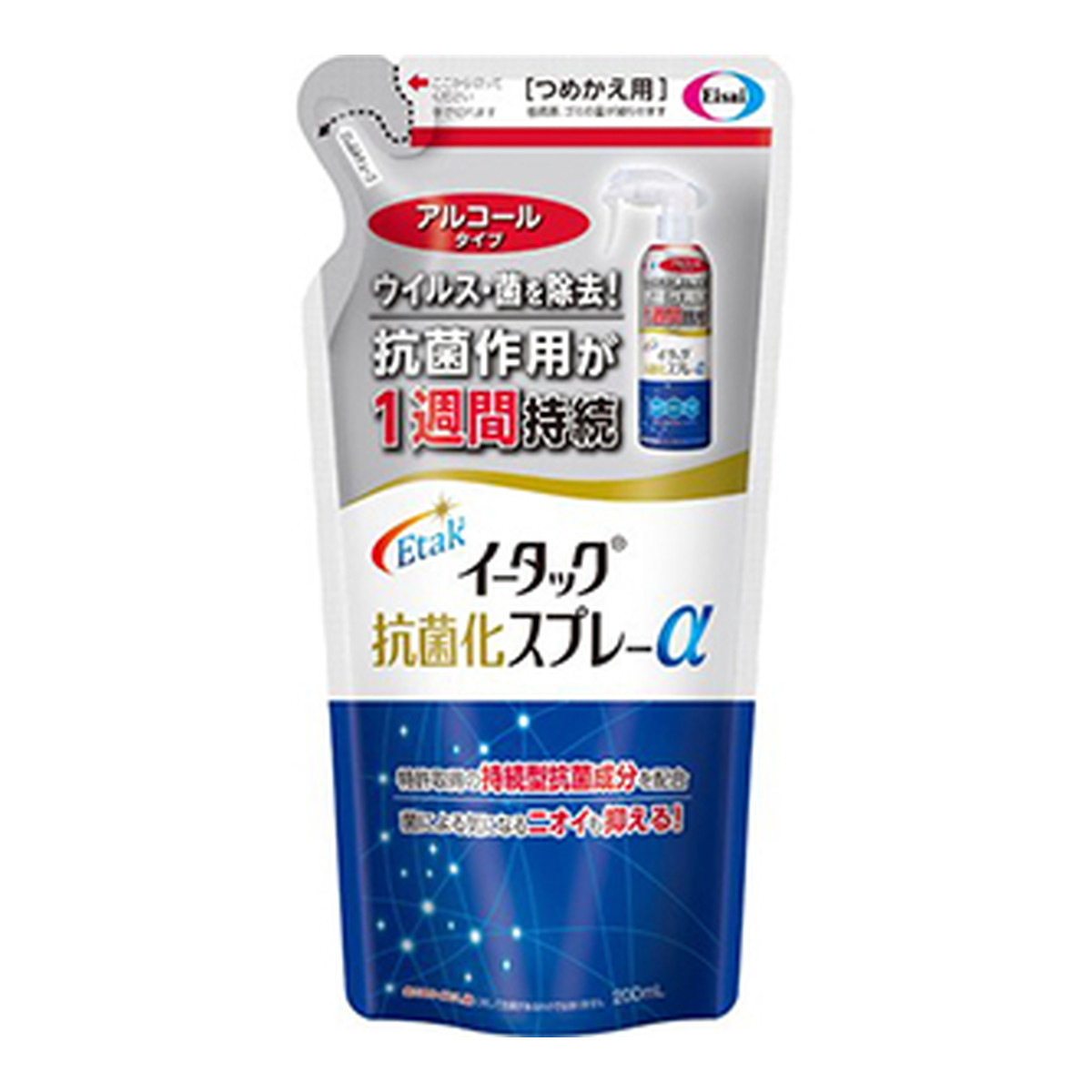 イータック抗菌化スプレーα アルコールタイプ つめかえ用 200mL×1個の商品画像