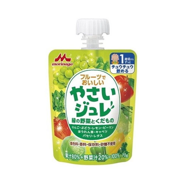 森永乳業 森永乳業 フルーツでおいしい やさいジュレ 緑の野菜とくだもの パウチ 70g×36個 ベビー飲料の商品画像