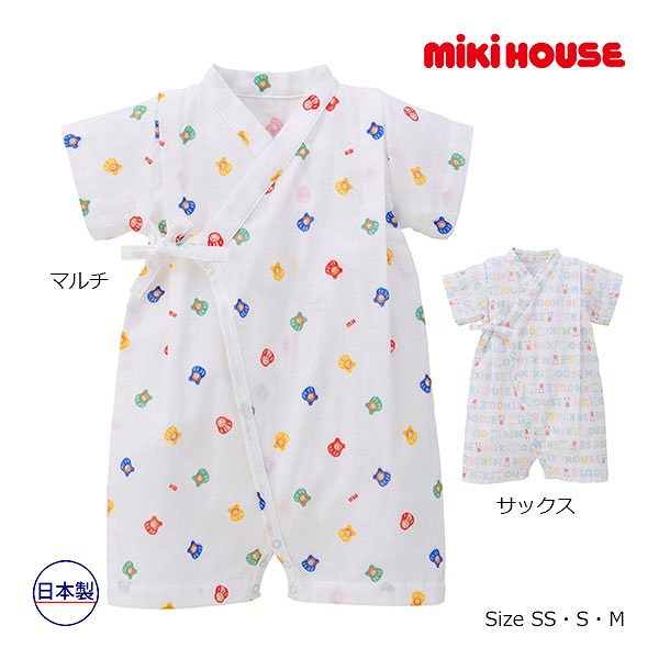  Miki House mikihouse Miki House baby ... кошка рисунок удача ... рисунок джинбей все (SS 50-60cm*S 60-70cm*M 70-80cm) младенец новорожденный рождение подготовка праздник . лето сделано в Японии 