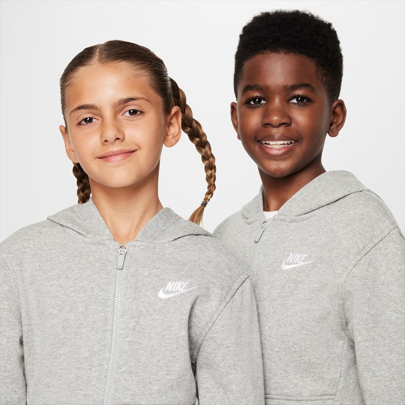 [NIKE] Nike YTH NSW Club FT полный Zip длинный рукав f-tiLBR (FD3017)(063) темно-серый Heather / основа серый / белый [ посылать за товар ]