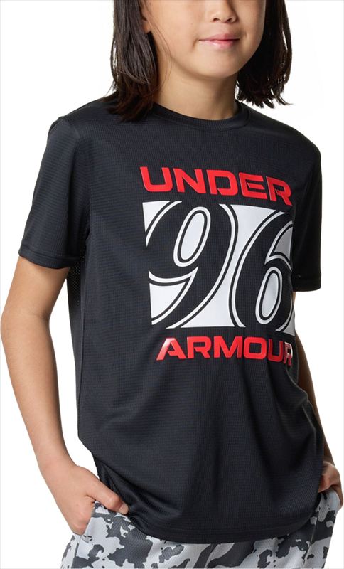 [1 пункт до почтовая доставка возможно ] Under Armor UA скорость -тактный ride 96 Logo Short рукав футболка (6005306)(001) черный / Racer красный [ посылать за товар ]