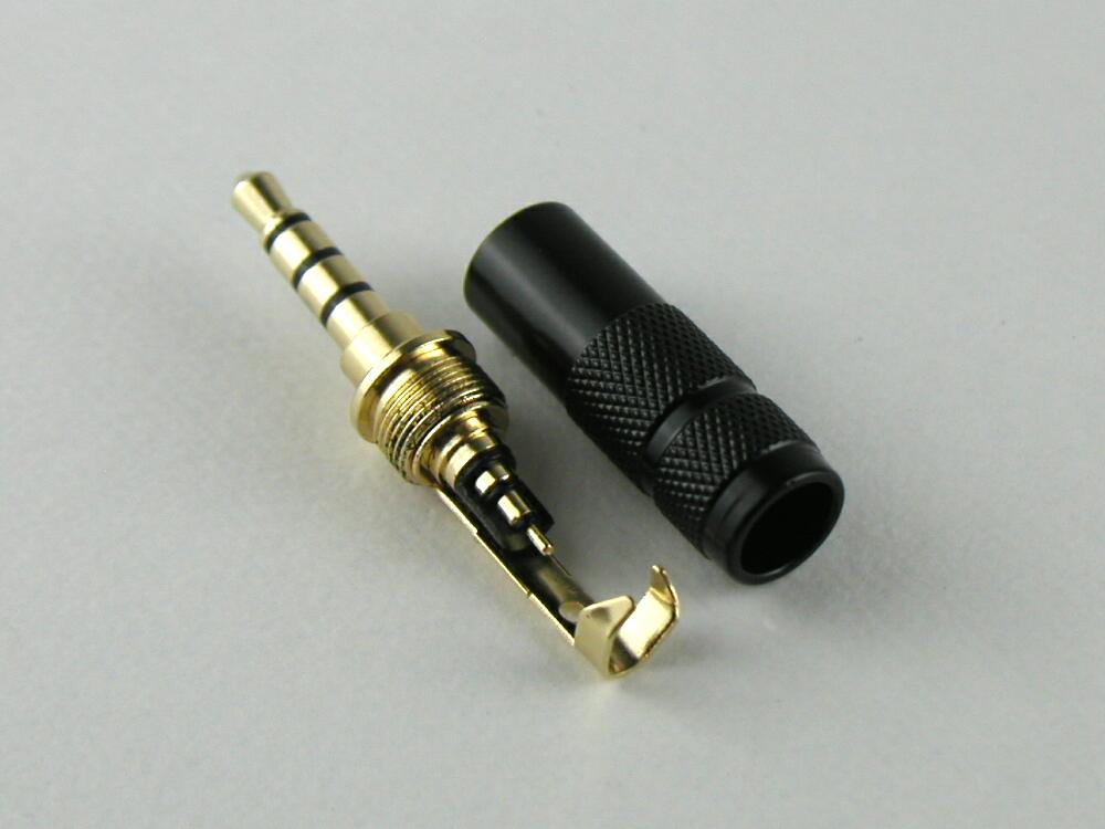  Mini plug four n plug phone connector 3.5mm 4 ultimate original work for handle da type gilding A black mail service free shipping 