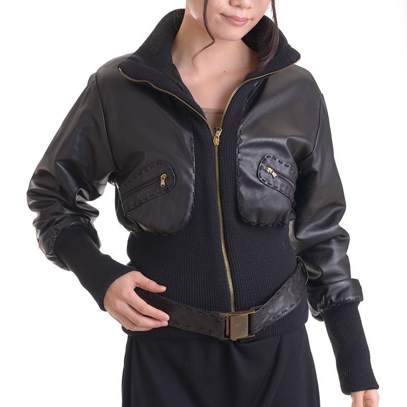 処分SALE返品不可イタリア製シープスキンジャケットブルゾン ライダース風ジャンパー aurora イタリア製シープスキンジャケットブルゾン ライダース風