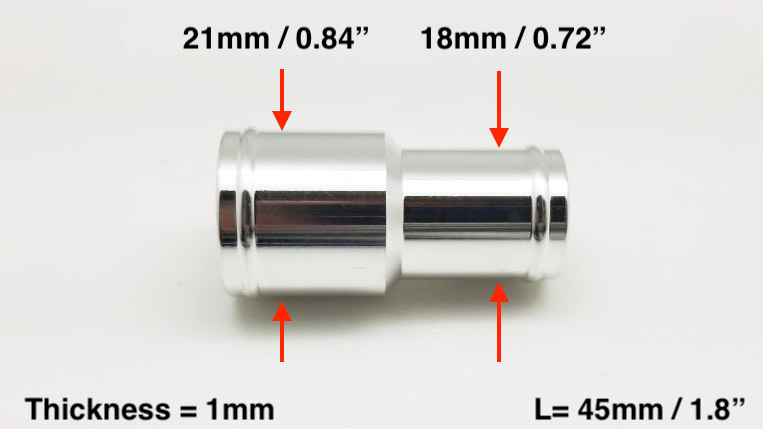  aluminium шланг joint труба распорка необычность диаметр изменение joint наружный диаметр 18>21mm