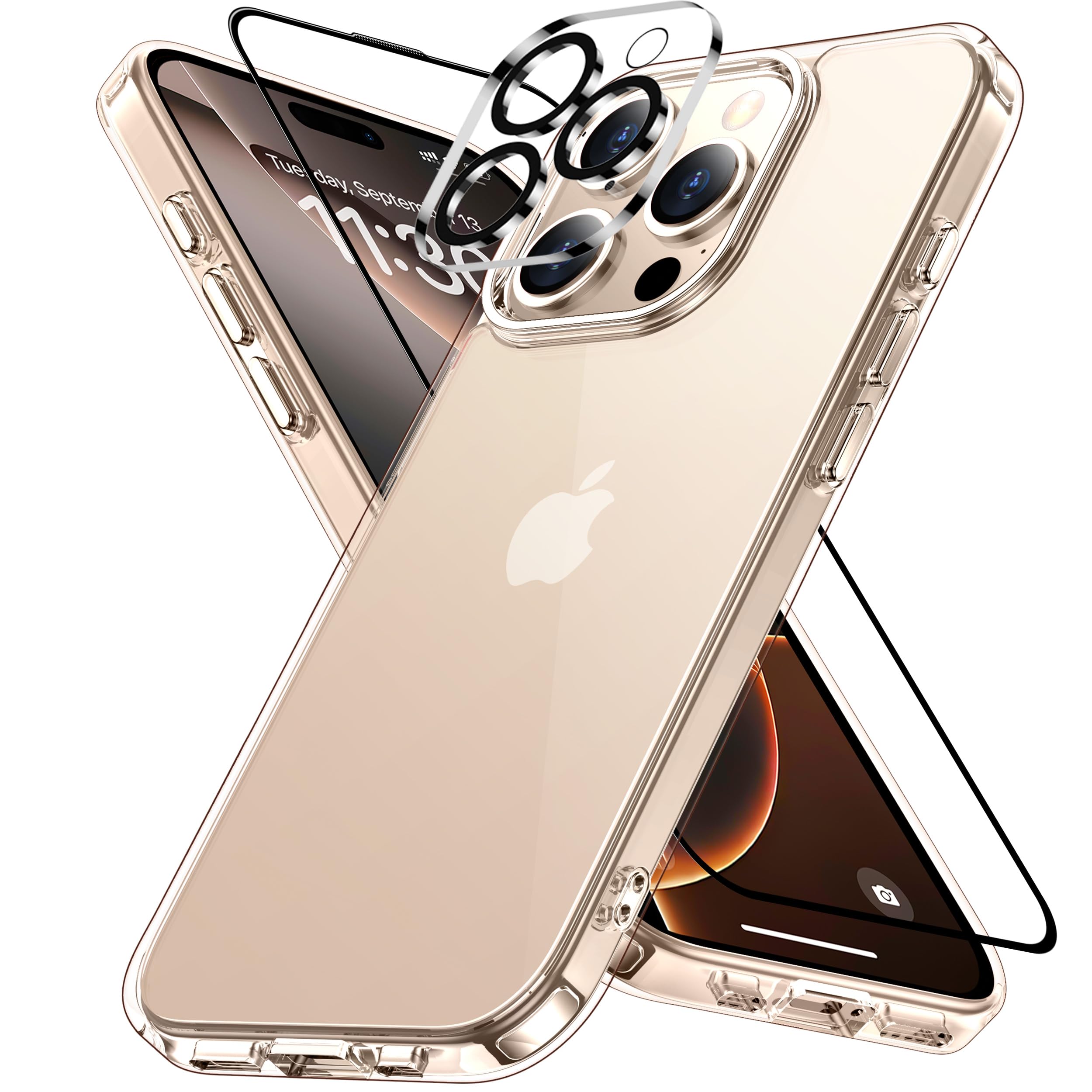 iPhone 16 Pro кейс бесцветные линзы стекло защита имеется желтый менять предотвращение iPhone 16 Pro кейс ударопрочный iPhone 16.. кейс отпечаток пальца 
