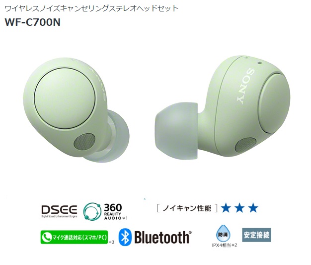SONY ソニー ワイヤレスイヤホン ケースと 左のみ WF-C700N