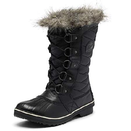 SOREL - lady's Tofino II waterproof heat insulation winter boots fake fur cuff attaching, black / Stone, 12