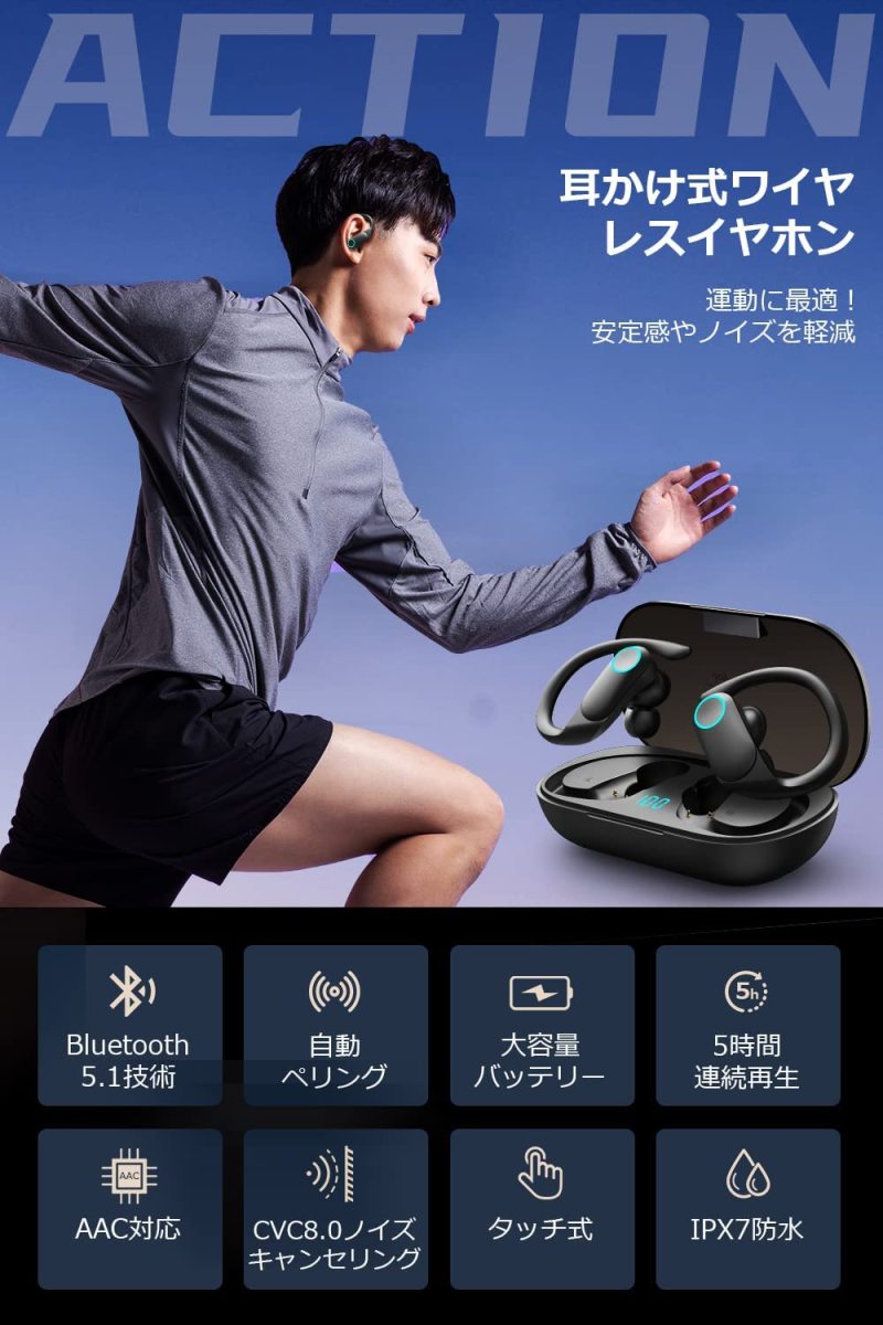 Bluetooth earphone wireless earphone ear .. type Bluetooth5.1 automatic pairing sport earphone headset both ear Mike built-in HIFI height sound quality CVC8.0