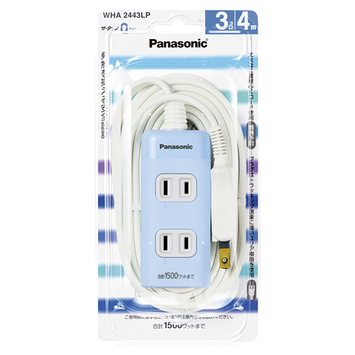 Panasonic パナソニック ザ・タップQ WHA2443LP 3個口 4m ブルー×1個 OA、電源タップの商品画像