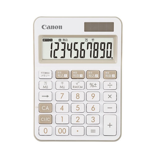 キヤノン W税率 カラフル電卓 ミニ卓上タイプ LS-105WUC-IV 2306C005（アイボリー）×1個の商品画像