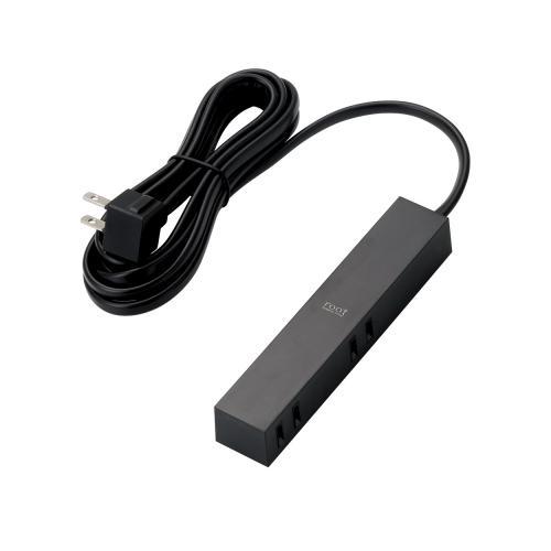 ELECOM エレコム デザインタップ "roo't" AVT-D3-2425BK 4個口 2.5m ブラック×1個 OA、電源タップの商品画像