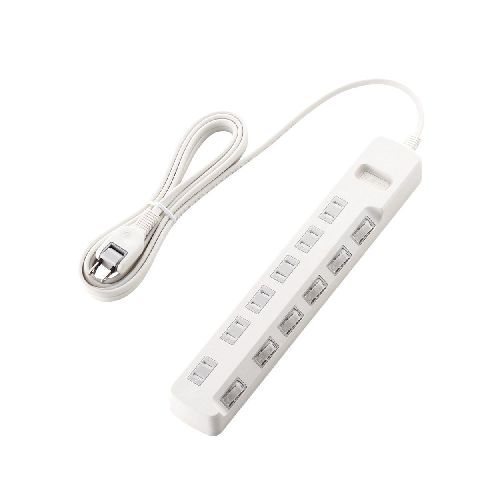 ELECOM エレコム ほこり防止シャッター付き 省エネタップ T-E6A-2630WH 6個口 3m ホワイト×1個 OA、電源タップの商品画像