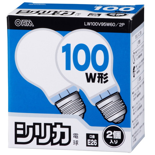 シリカ電球 ホワイト 100W E26口金 LW100V95W60/2P （2個入） ×1の商品画像