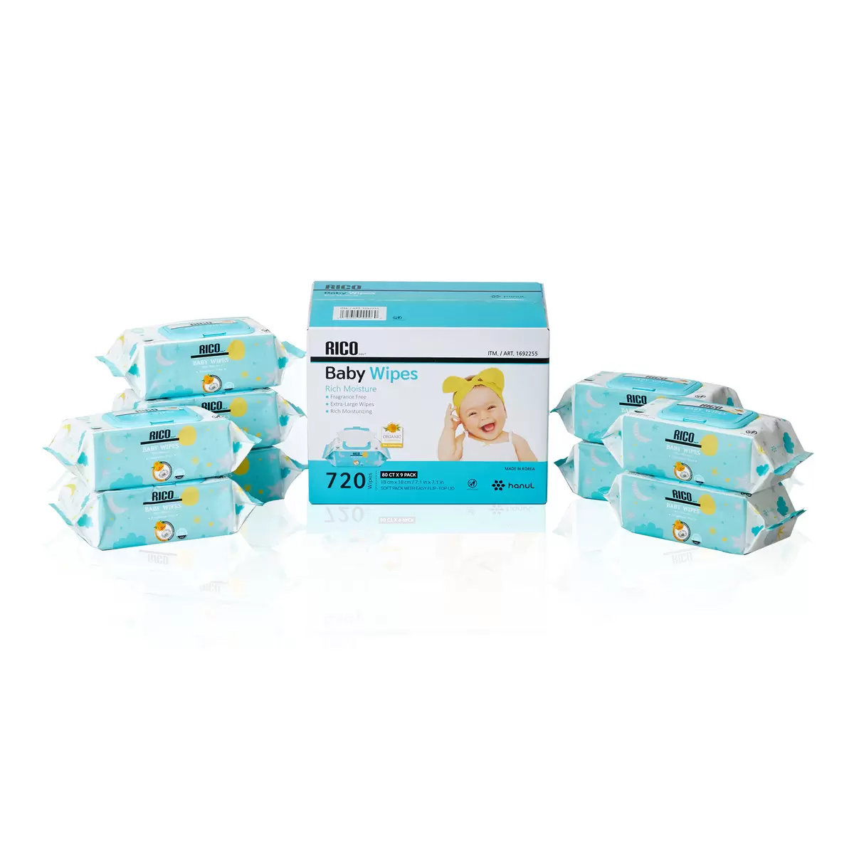  baby. pre-moist wipes Rico baby wipe s80 sheets ×9 pack go in 720 sheets insertion RICO BABY WIPES s large size high capacity cost koCOSTCO