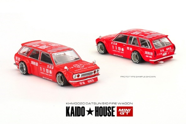 トゥルースケールミニチュアス MINI-GT 1/64 ダットサン KAIDO 510 ワゴン FIRE V1 （右ハンドル） （KHMG020） おもちゃのミニカーの商品画像