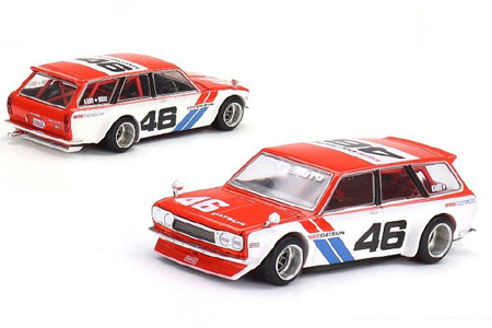 トゥルースケールミニチュアス ダットサン KAIDO 510 ワゴン BRE V1 （右ハンドル） （1/64スケール ダイキャスト MINI-GT KHMG026） おもちゃのミニカーの商品画像