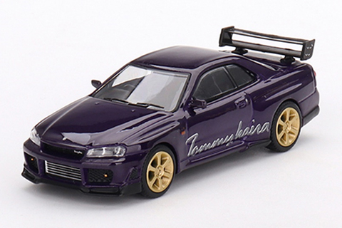 トゥルースケールミニチュアス Nissan スカイライン GT-R R34 トミーカイラ R-z ミッドナイトパープル （右ハンドル） BP （1/64スケール ダイキャスト MINI GT MGT00616-MJ） おもちゃのミニカーの商品画像