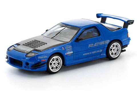 【激レア】RE雨宮 1/64 マツダ RX-7 FD3S チェイス仕様 ポップレース マツダ RX-7 （FC3S） RE雨宮 - RE雨宮ブルー （1/64